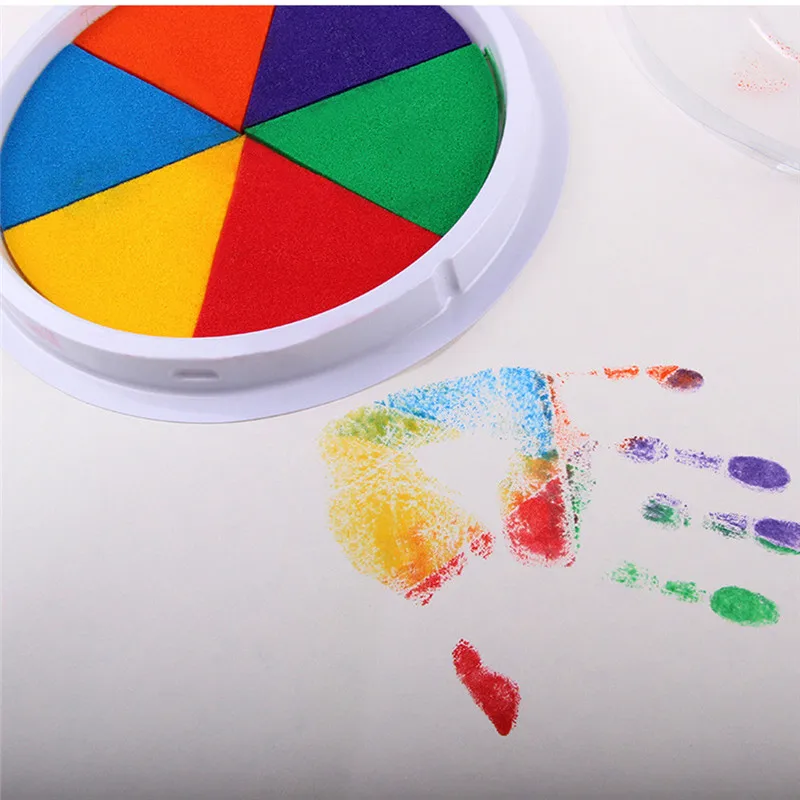 Ручная грязевая игрушка 6 цветов DIY штемпельная подушечка для печати пальчиковая живопись для рукоделия, кардмейкинга большой круглый для детей brinquedos#4AA14