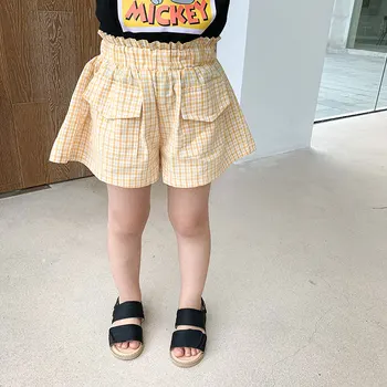 

2020 New Summer Toddler Kids Shorts Girls Plaid Shorts Fashion High-waisted Trousers Casual Pants Cotton & Linen Comfortable BOT