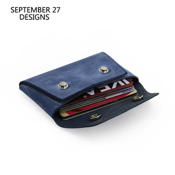 

Business Card Case Women First Layer Leather Luxury Handmade Top Cowhide Credit Card Wallets ID/License Card Bag Men Coin Purses