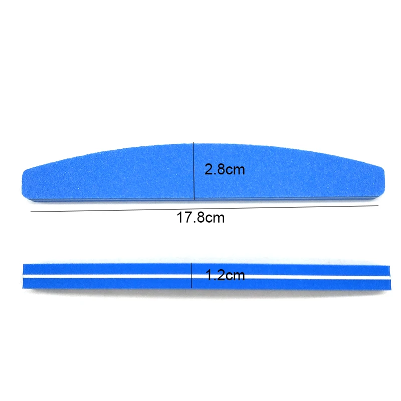 5pcs/lot Blue Sponge Nail File 100/180 Emery Board Nail Art Buffer Sanding Nails File Salon Glitter Sandpaper DIY Manicure Tools