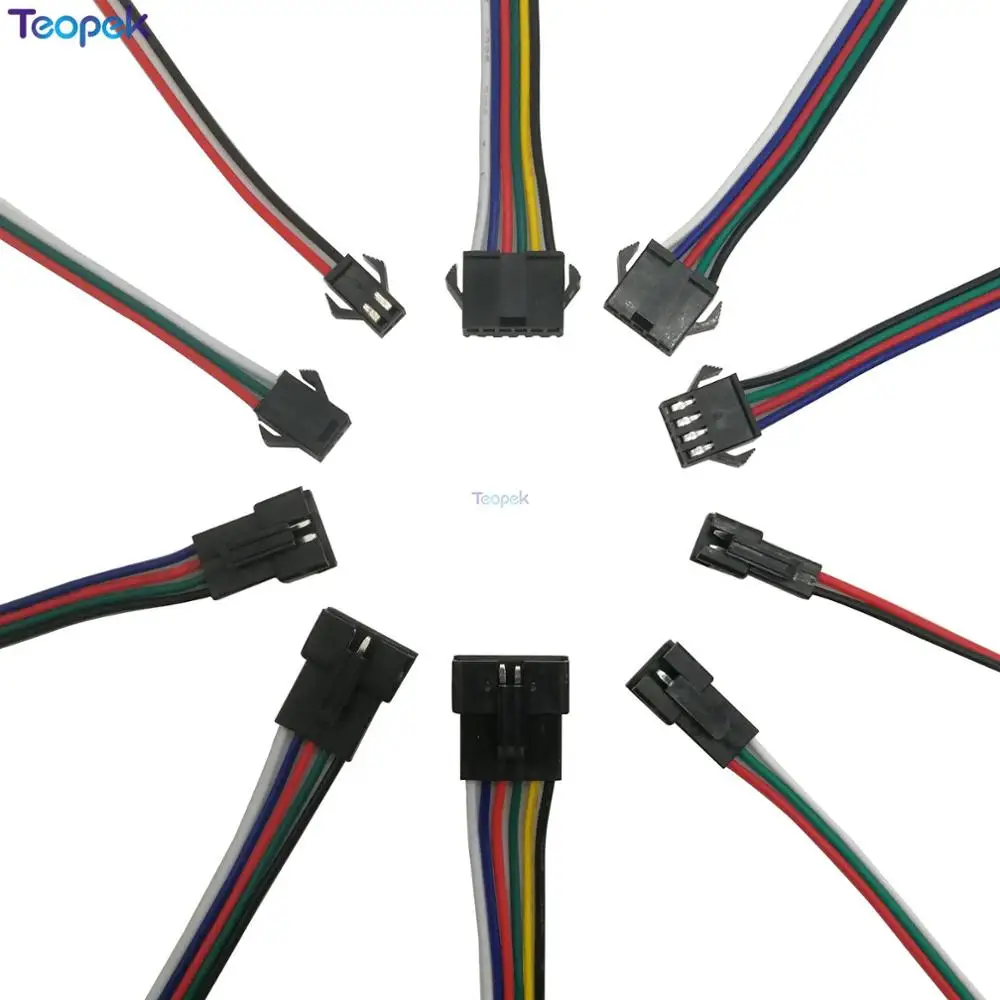 Connecteur JST Led mâle et femelle | 2pin 3pin 4pin 5pin 6pin, connecteur et prise électronique connexion SM câble