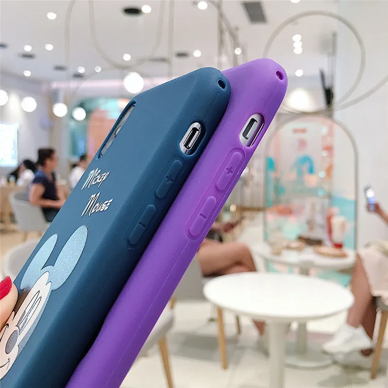 Милый мультяшный чехол для телефона с Микки Минни и радугой для iphone 11Pro MAX X XR XS MAX, мягкий чехол из ТПУ для iphone 6, 6s, 7, 8 Plus, чехол