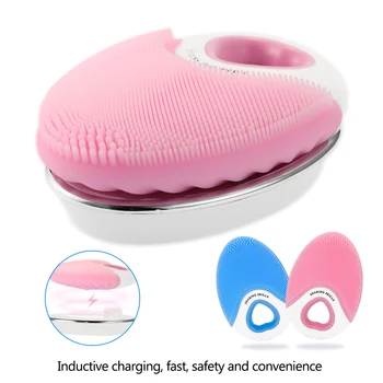 

Silicone Wireless Facial Cleansing Brush Antibacterial Electric Sonic Waterproof Deep Cleansing Pore Massage Face Clean Tools