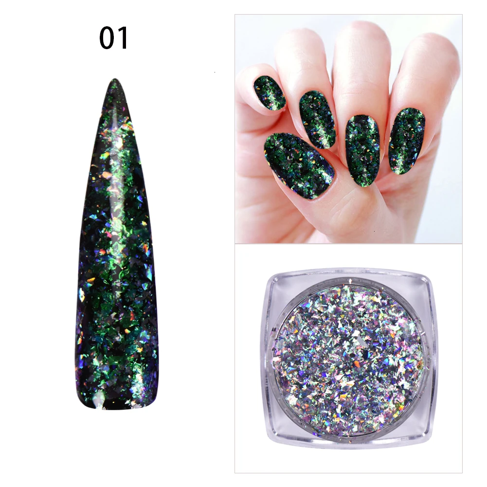 BeautyBigBang, 0,2 г, хамелеон, лак для ногтей, неровные блестки, порошок кораллового цвета, блестки, маникюрные украшения ногти, блестки