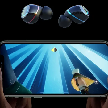 

Stereo Wireless Earphones In-ear Charging Case Hi-Fi With with Flashlight