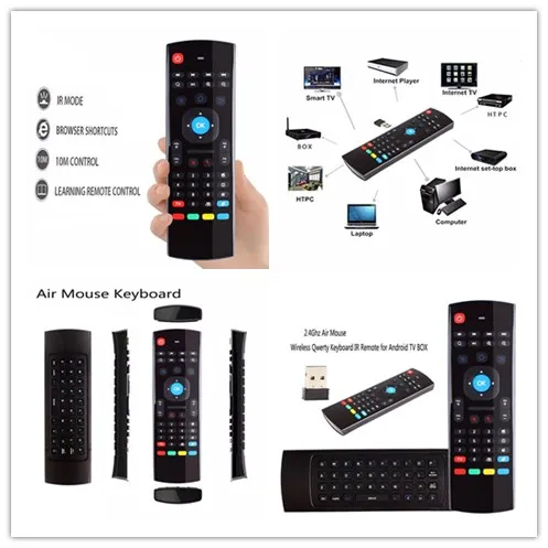 Air 2 4G FMouse MX3 пульт дистанционного управления Беспроводная Qwerty клавиатура для Smart TV
