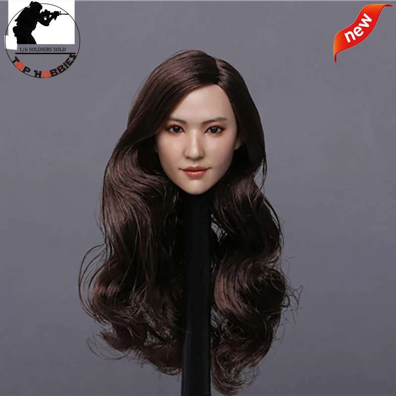 1/6 красивые азиатские женские волосы Liu Yifei Crystal Liu с коричневыми длинными локонами для девочек 1" фигура тела GACTOYS GC015