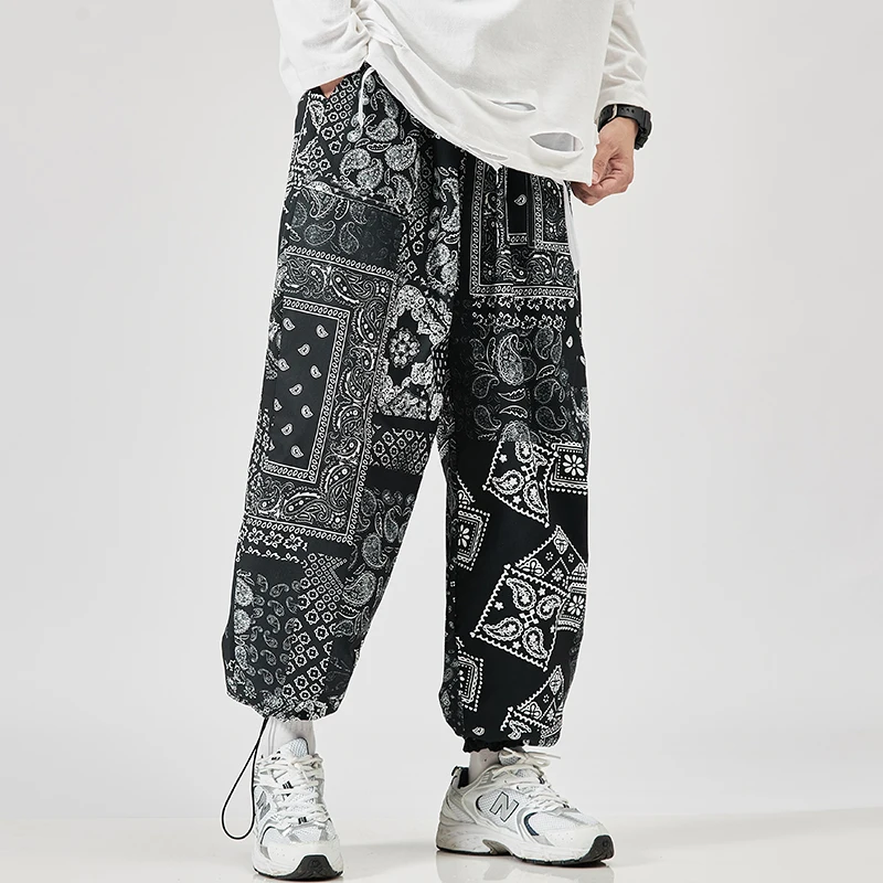 Men Streetwear Cargo Pants 2021 Overalls Mens Baggy Hip Hop Joggers Pants Pockets Harem Pants Purple Sweatpants Korean alibaba pants