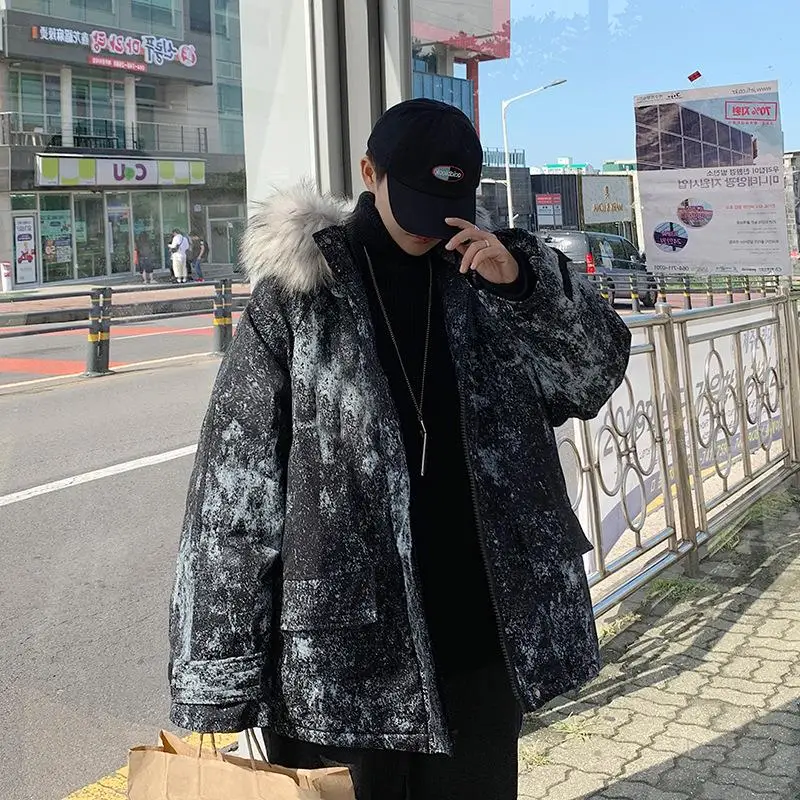 Camo Parka Men Coats Winter Jacket Men Thicken Fur Hooded Outwear Warm Coat Men Clothing Casual Men Coat