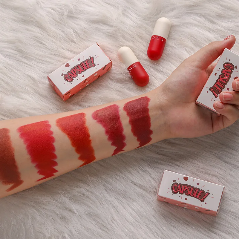FOCALLURE мини матовая губная помада водостойкая красно коричневая бархатная