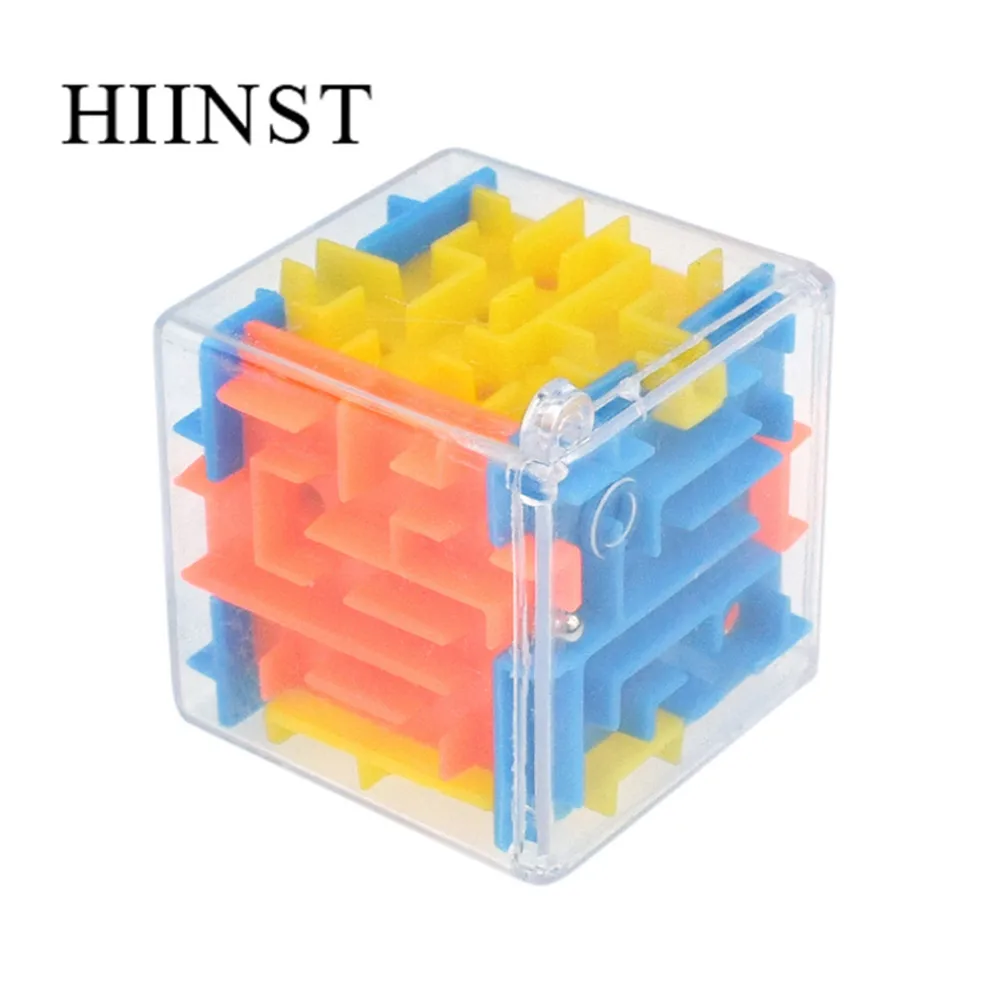 HIINST/детская игрушка, Забавный 3D куб, ручная головоломка, лабиринт, игрушки для детей, мини-пластиковый чехол, коробка, забавная игра, головоломка, обучающие игрушки
