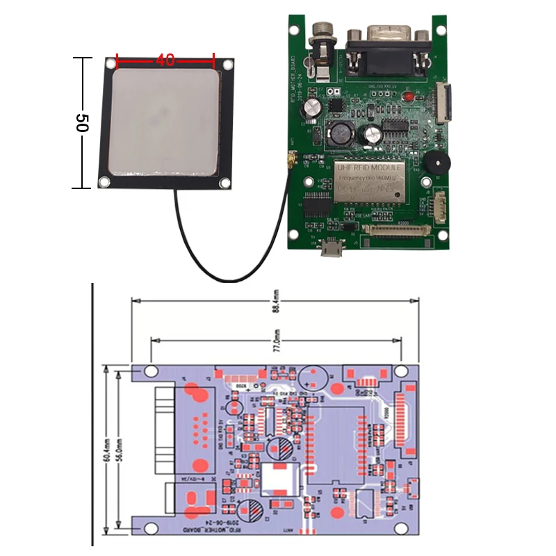 FONKAN 860-960 МГц Полнодиапазонный USB и последовательный порт TTL3.3V RFID UHF Development kit модуль для Android и оконной системы