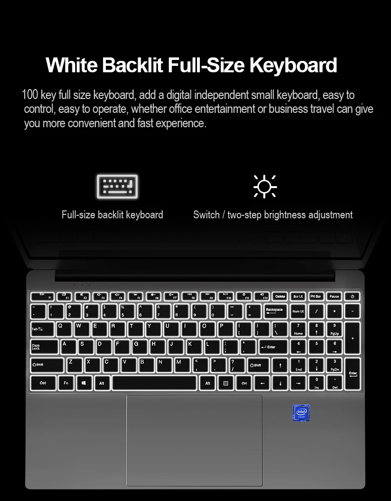 15.6 Inch Laptop Intel Core I7 Gaming Laptop Ram 8GB ROM 256GB 512GB 1TB 2TB M.2 SSD IPS Screen Game Notebook Backlit Keyboard ultraslim laptops