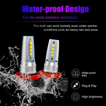 

20800LM Car LED Bulbs White Projector Kit 6000K White Fog Lamp Driving