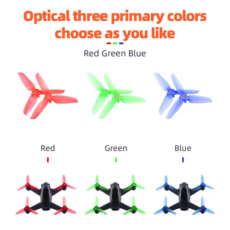 8 Hélices Colorées Pour DJI FLIP - Légères, Quick Release, Rouge/Noir/Bleu/Orange, Compatibles Drone Vlog