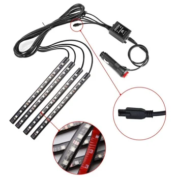 

Car LED Strip Lights Interior Lights Music Light LED Under Dash Lighting Kit Remote Control