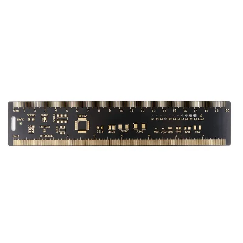 HELYZQ PCB Ruler for Electronic Engineers Resistor Capacitor Chip IC SMD Diode Transistor Package Electronic Stock 