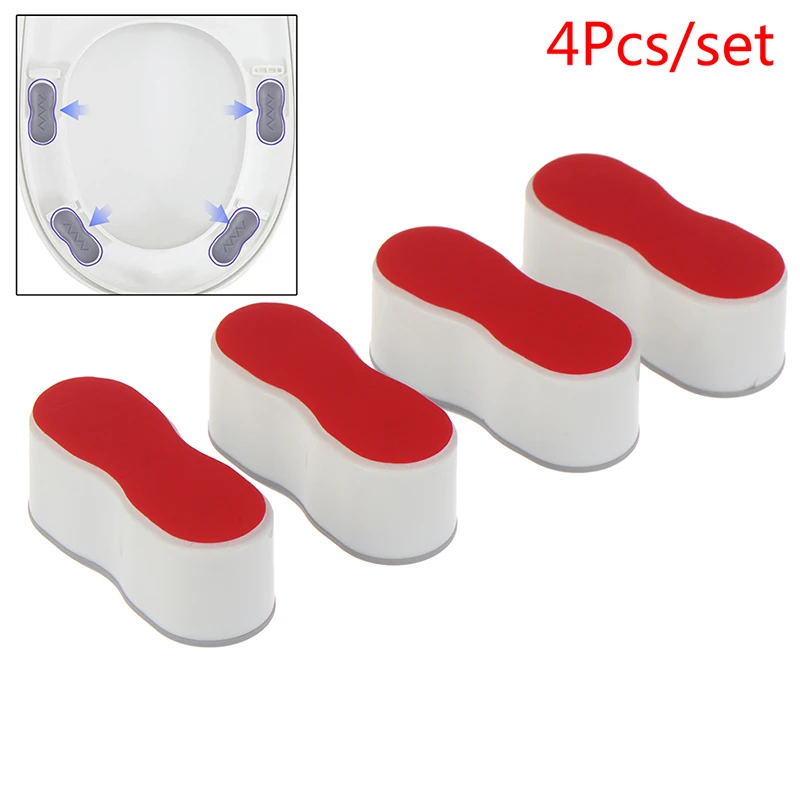 4Pcs/lot Antislip Toilet Cover Gasket Bumper Self-adhesive Seat Cushioning Pads Provides A Great Buffering 2*2*5 Cm toilet seat cover toilet seat cushion toilet mat set toilet accessories