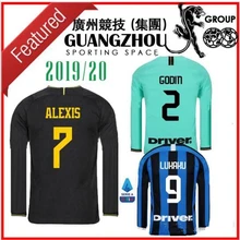 19 20 INTER MILAN ALEXIS THIRD Out BLACK MILAN Футболки с длинным рукавом для футбола LUKAKU 9 GODIN 2 BROZOVIC 19 20 JERSEY BARELLA