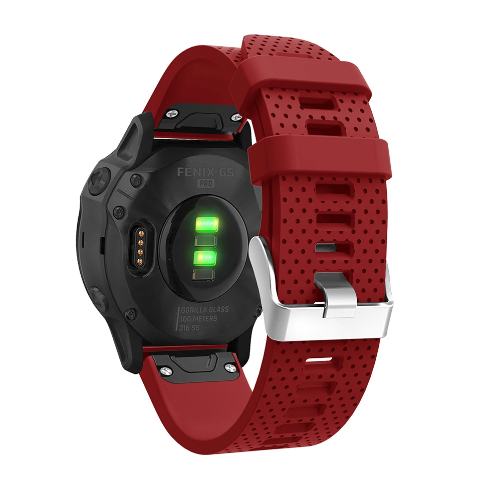 Red COMLYO Quick Release силиконовый ремешок для Garmin Fenix 6S Ремешок Замена 20 мм браслет для Garmin Fenix 5s часы ремень - Цвет: Red