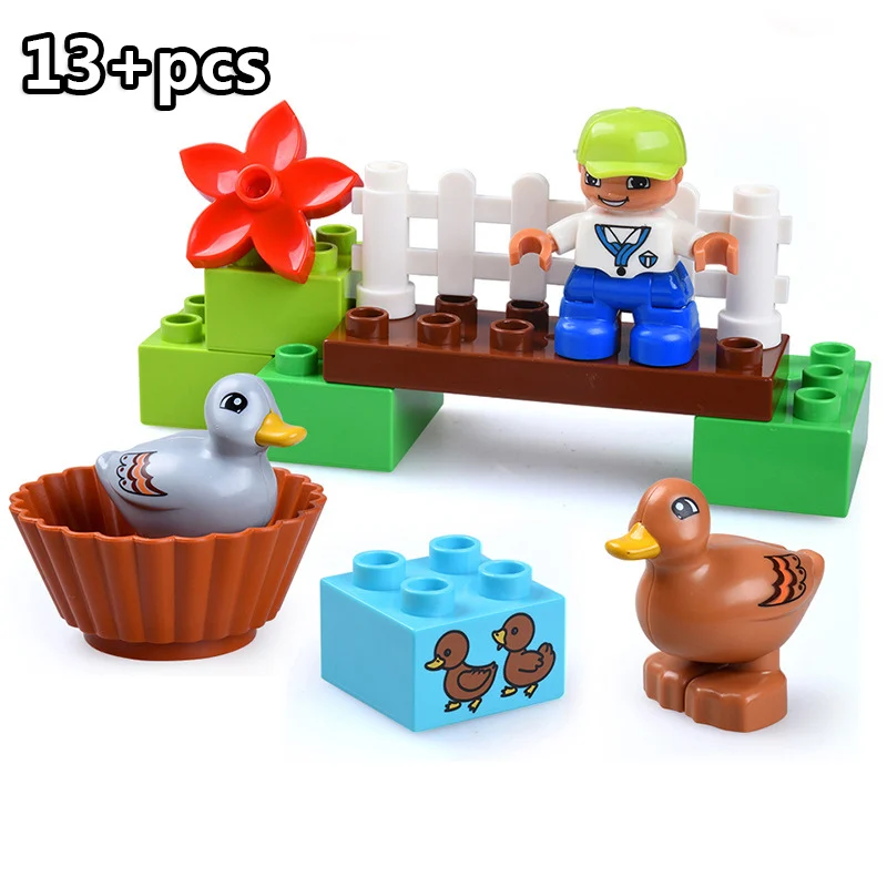 

13Pcs/set Large Particle Building Blocks Set Educational Bricks Compatible Duploinglys Animales Toys for Children Baby Kids Gift