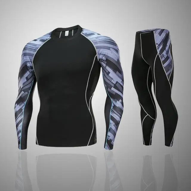 set 20 Men's Compression Shirt 3D Teen Wolves Football Training Pants Fitness Men MMA Crossfit T-Shirt Tights 2 Pieces/Set - Цвет: set