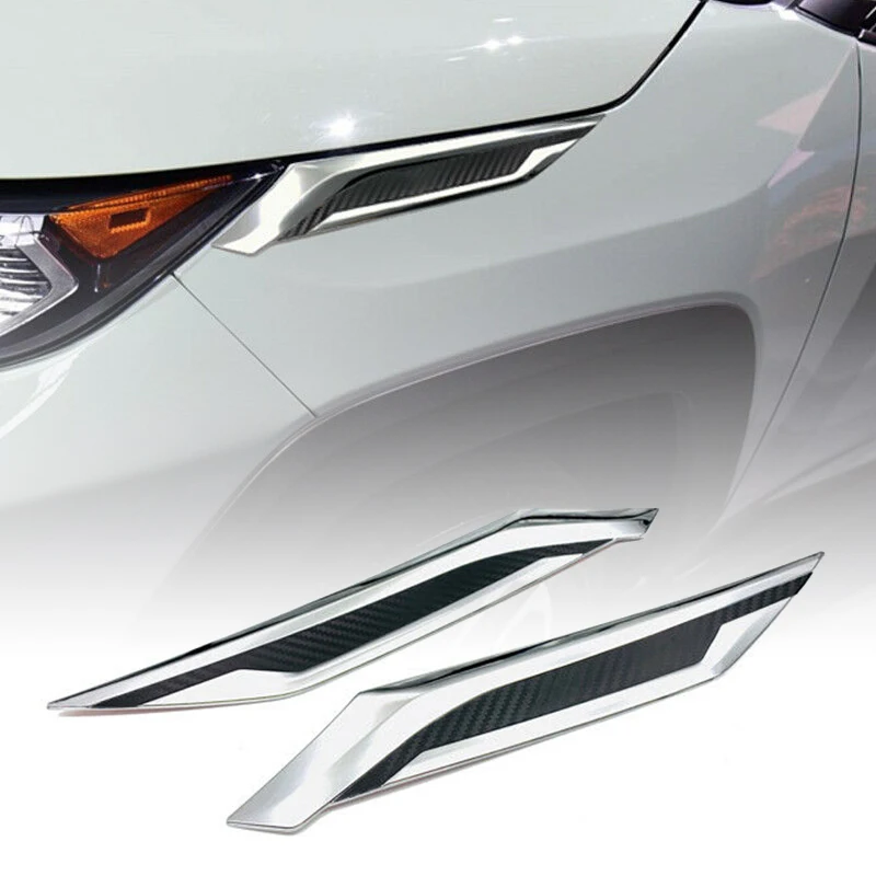 

Auto Exterior Front Head Light Garnish Trim Strips Decor For RAV4 2019