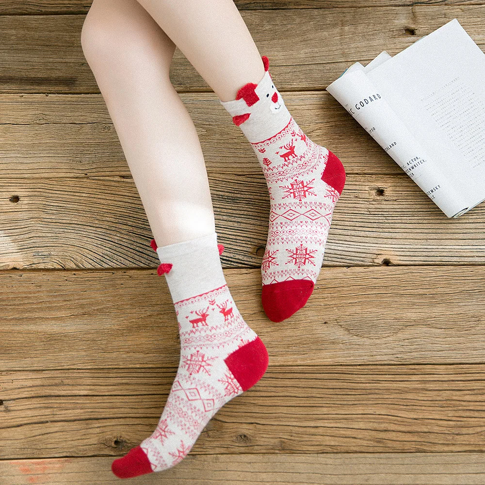 Рождественские носки женские носки 2019Top горячие рождественские женские хлопковые носки разноцветные женские зимние носки Chaussettes Femmes