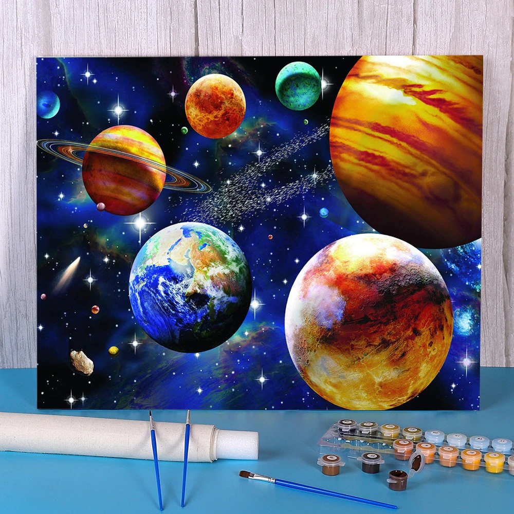 Paint By Numbers Kit Universe Space Void World 40CMx50CM Canvas Paint By Numbers Kit Universe Space Void World 40CMx50CM Canvas