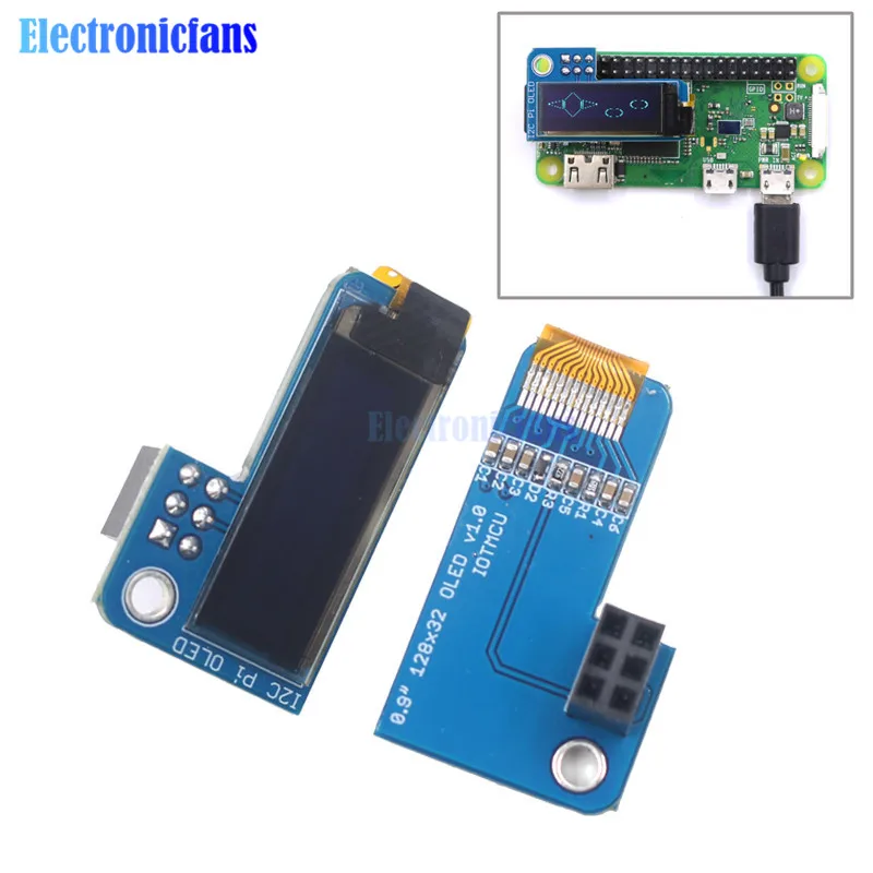 Modulo Display Oled Blu Iic Da 0.91 Pollici Oled 128X32 I2C Per Rpi Raspberry Pi 1, B +, Pi 2, Pi 3 E Pi Zero