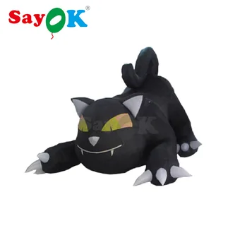 Best Sayok Inflatable Black Cat Halloween Decoration Inflatable Cat With Air Blower