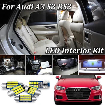 

100% White Canbus Error Free LED interior light Kit For Audi A3 S3 RS3 8L 8P 8V LED Interior Map Dome Trunk Footwells Door light