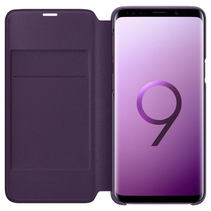 Оригинальный кожаный флип чехол для SAMSUNG с led подсветкой Etui Samsung Galaxy S9 G9600 + Plus S9Plus