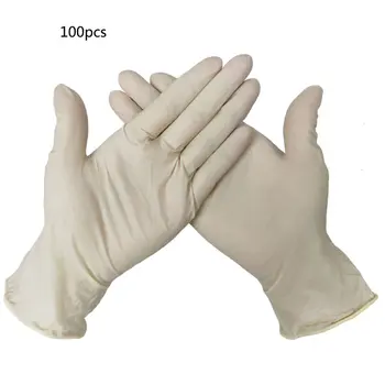 

100 Pieces Disposable Transparent Latex Gloves General Cleaning Work Finger Gloves Latex Protect Family Food Safety