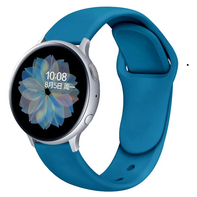 20/22mm Watch band For Samsung Active 2 44mm 42mm/46mm Gear S3 Silicone bracelet amazfit GTS/GTR Huawei wtach GT 2/2e/pro strap Star blue