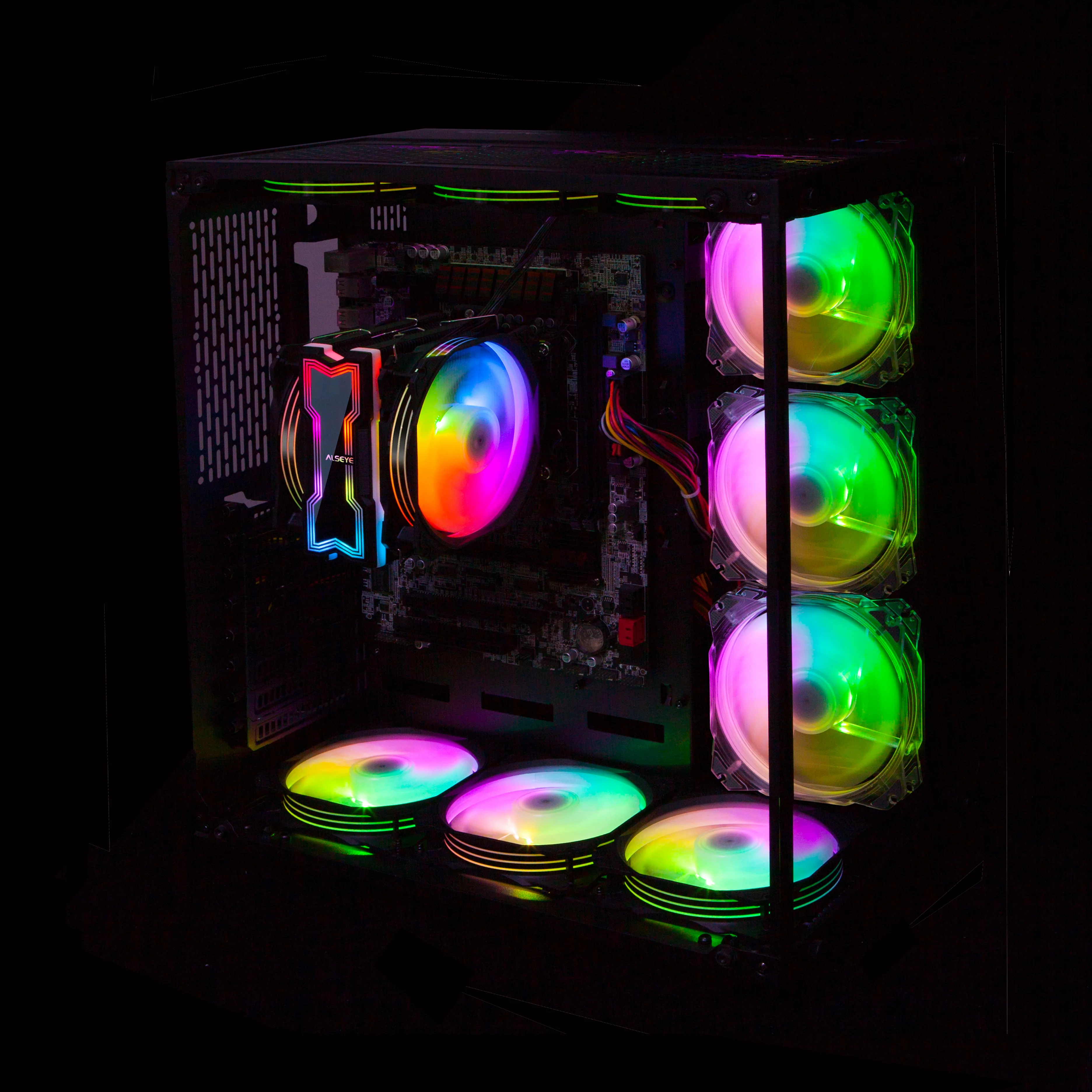 Ventilador de Refrigeração Pwm + 3pin Alseye Série Máxima Pces Conjunto Rgb Ajustável Iluminação 4pin Apoio Aura - Fusão 120mm 3 - Imagem 3