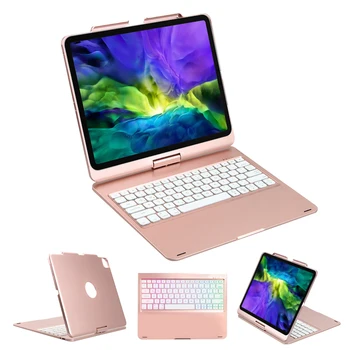 

Pink Portable 360 Degree Rotation Smart Bluetooth Keyboard Cases for Apple iPad Pro 12.9 inch Tablet Case with Keyboard