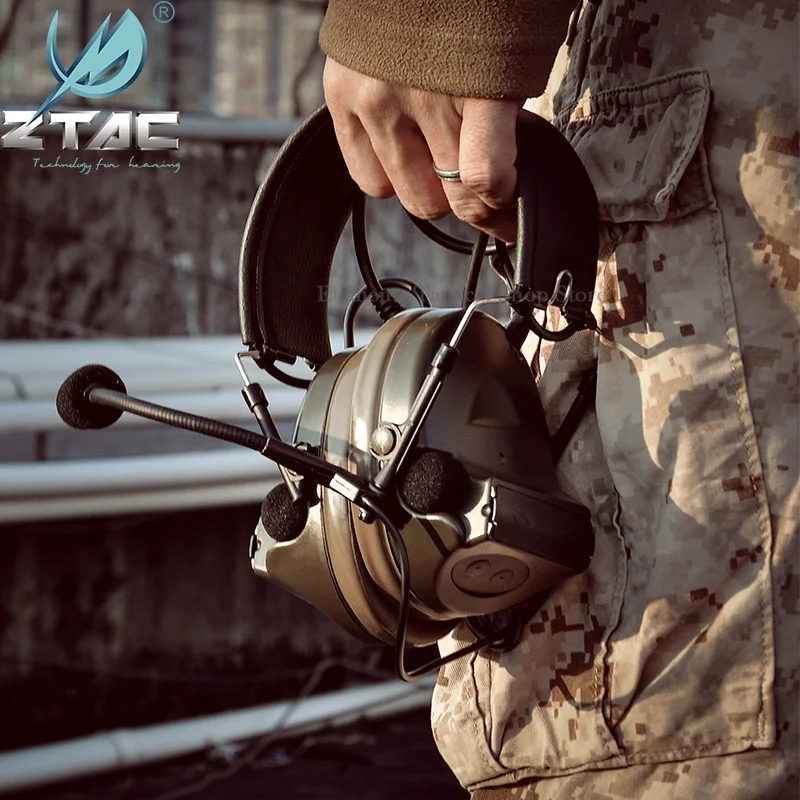Тактическая гарнитура Z TAC для охоты Comtac II 6th Circuit Board 2020 версия 2 режима шумоподавление тактическая гарнитура Softair-1