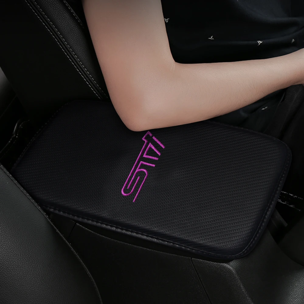 

1PCS Car Armrest Pad Cover Protection Mat For Subaru STI FORESTER OUTBACK XV BRZ Impreza LEGACY WRX WRC Car Interior Accessories