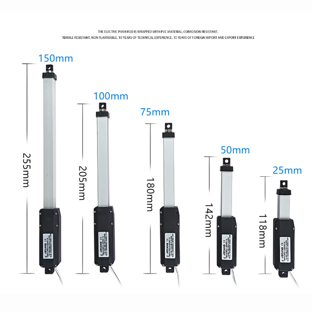 DC 12V Mini Electric Push Rod DIY Telescopic Motor Linear Actuator Linear  Reciprocating Motor Mini Lifter 25/50/75/100/150MM