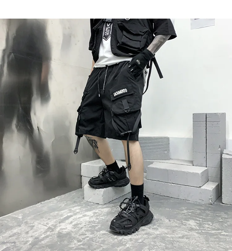 Hip Hop Cargo Shorts Men Harajuku 