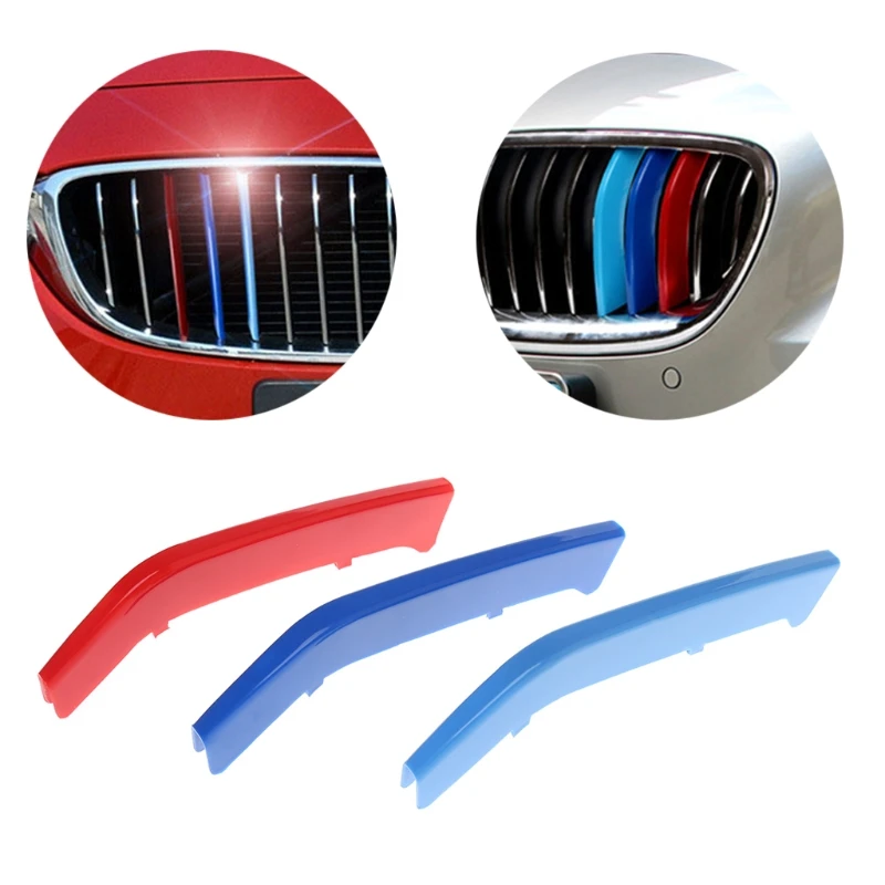 Hot New 1 Set Car Styling For BMW 3 Series 8 bars Upright 3D M Auto Front Grille Trim Strips Cover Motorsport Stickers | Автомобили и