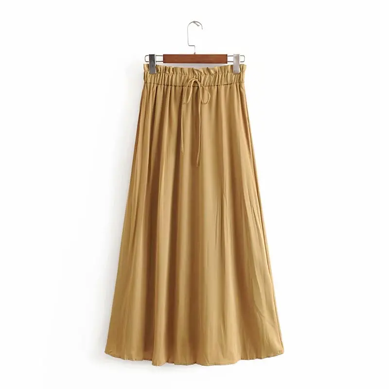 

Europe And America WOMEN'S Dress Satin Textured Skirt Skirt A9ms2165