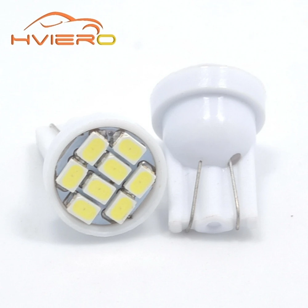 Hviero White Car Led 10Pcs T10 W5W 3020 1206 8leds 8SMD Car Interior Light Parking Light Auto Wedge Lighting car accessories DC 12V