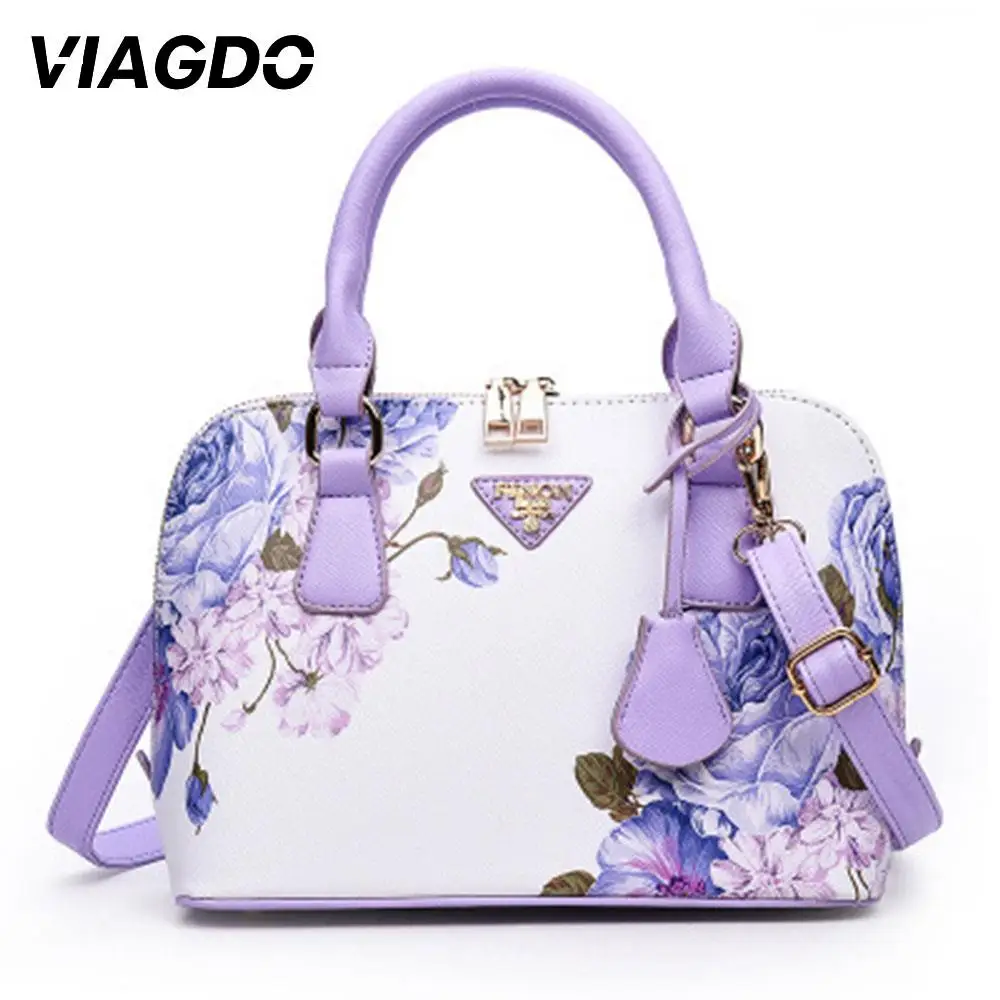 

Tote Bag Shoulder Bag Casual Travel Bags Beauty Female PU 4 Color Flower Fashion High Capacity Women