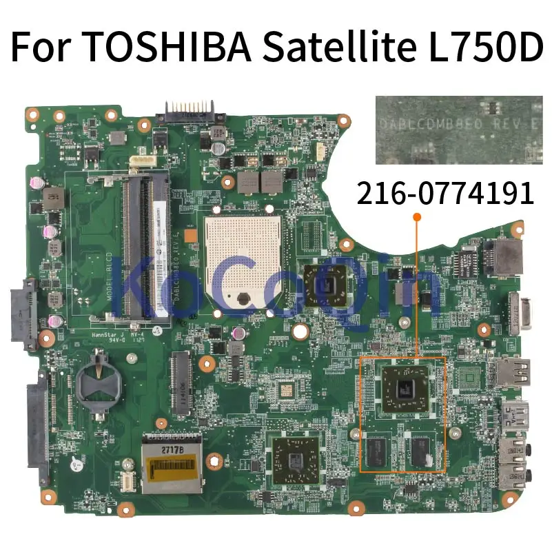 

For TOSHIBA Satellite L750D Mainboard A000080700 DABLCDMB8E0 Laptop Motherboard 216-0774191 DDR3