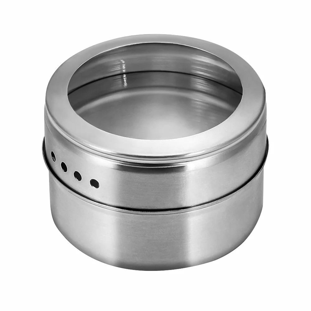

Magnetic Spice Jars for Outdoor Camping Hiking Cooking Portable Stainless Steel Spice Tins Spice Seasoning Containers