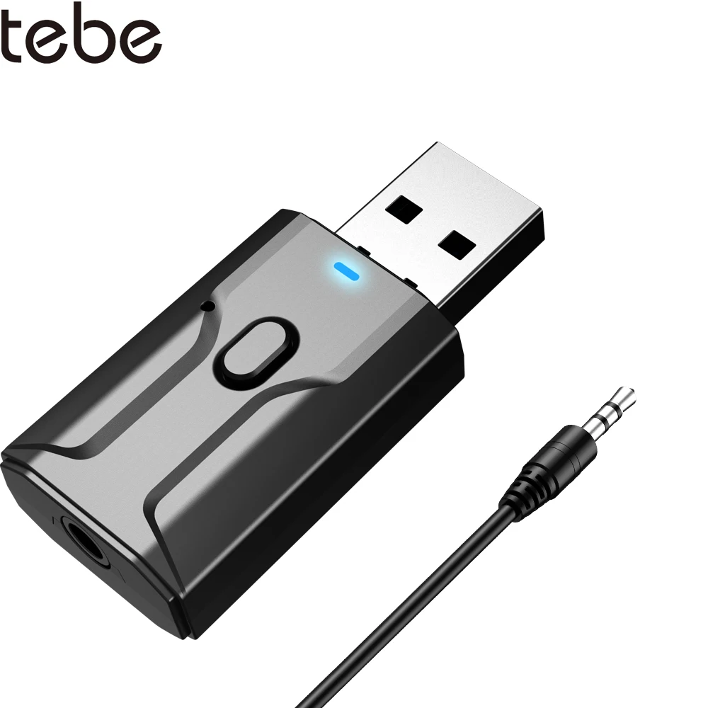 Приемник-передатчик tebe Bluetooth 5 0 аудиоадаптер 3 мм Aux 2 в 1 беспроводной музыкальный