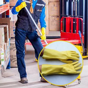 

Working Gloves Full Finger Acid Resistant Labor Work Gloves Non-Slip Wear Resistant Gloves for Industrial Work