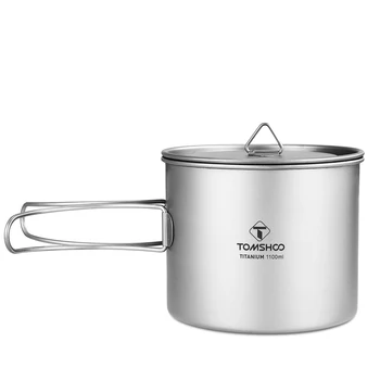 

Tomshoo 1100 Ml Outdoor Titanium Cup Mok Water Cup Servies Outdoor Camping Koken Potten Picknick Pot Met Deksel Handvat